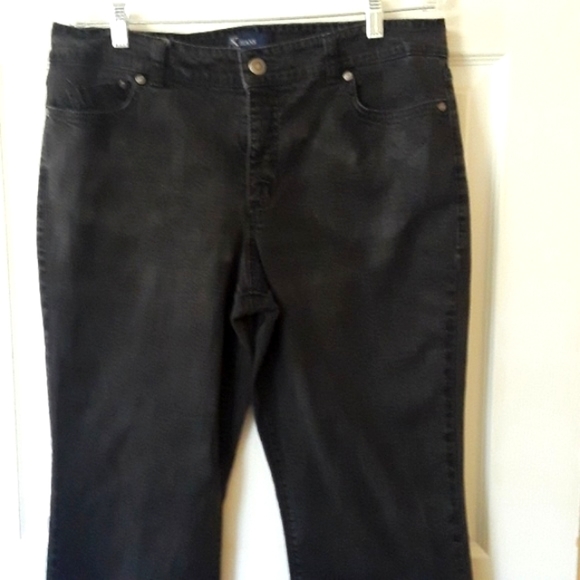 Ann Klein Jeans Sz 16 Black Boot Cut Jeans - Picture 1 of 8